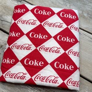 Vintage Spectrix Coca-Cola Logo Fabric. Red White | Licensed Cotton | 4 yds 80’s